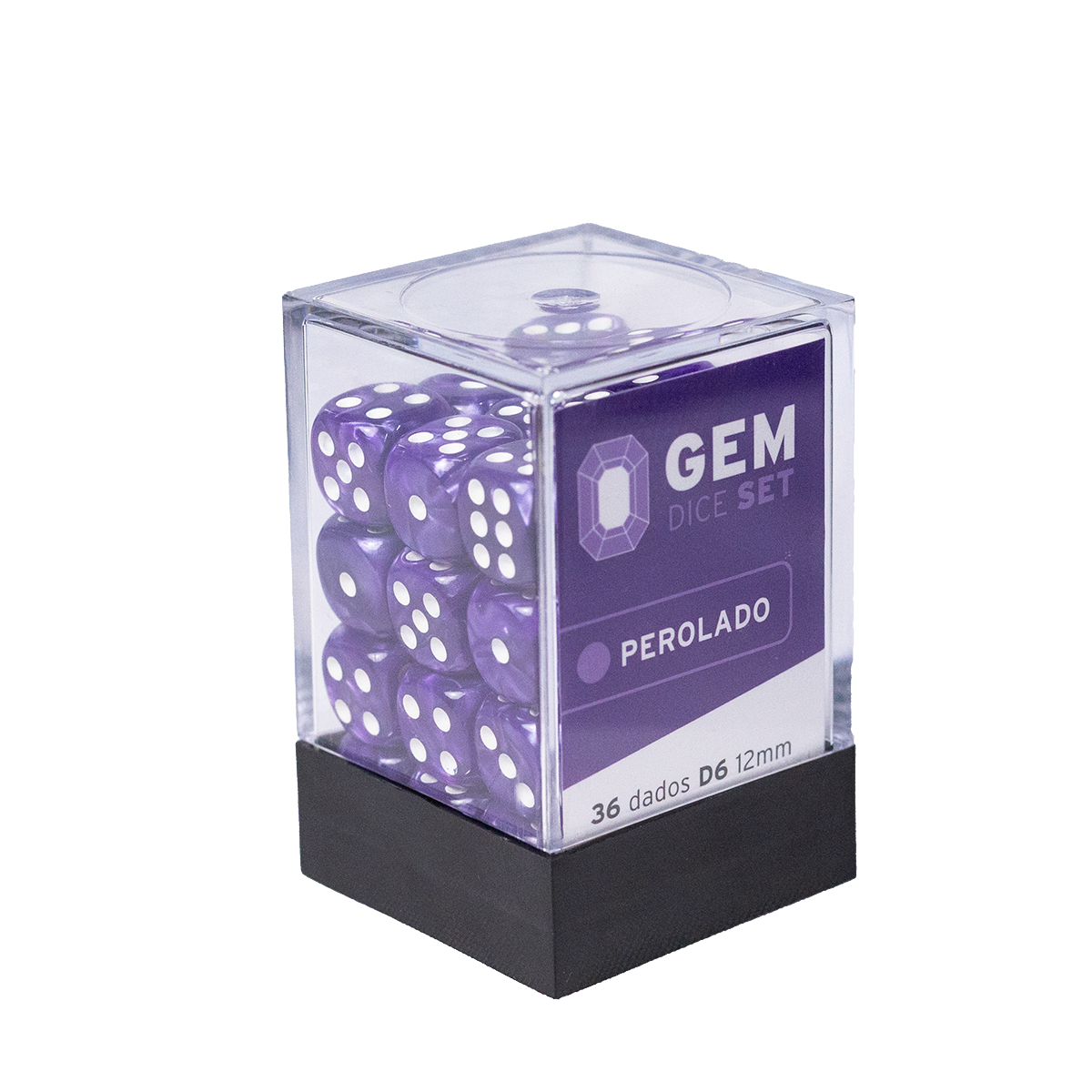 GEM Dice - 36 d6 de 12mm - Perolado - Roxo