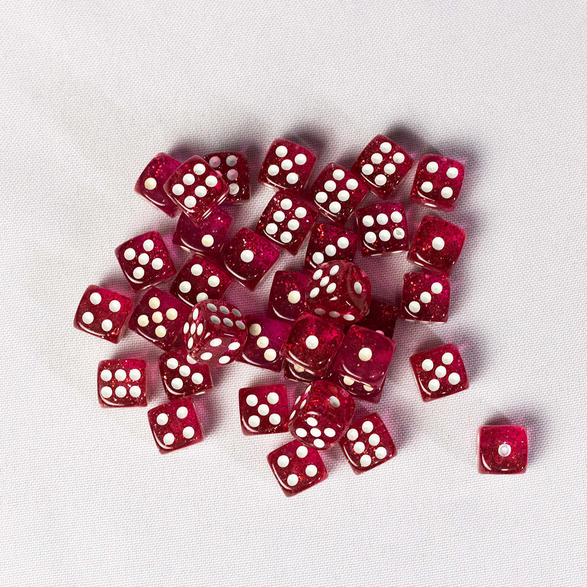 GEM Dice - 36 d6 de 12mm - Glitter - Vermelho Rosé - Imagem 2