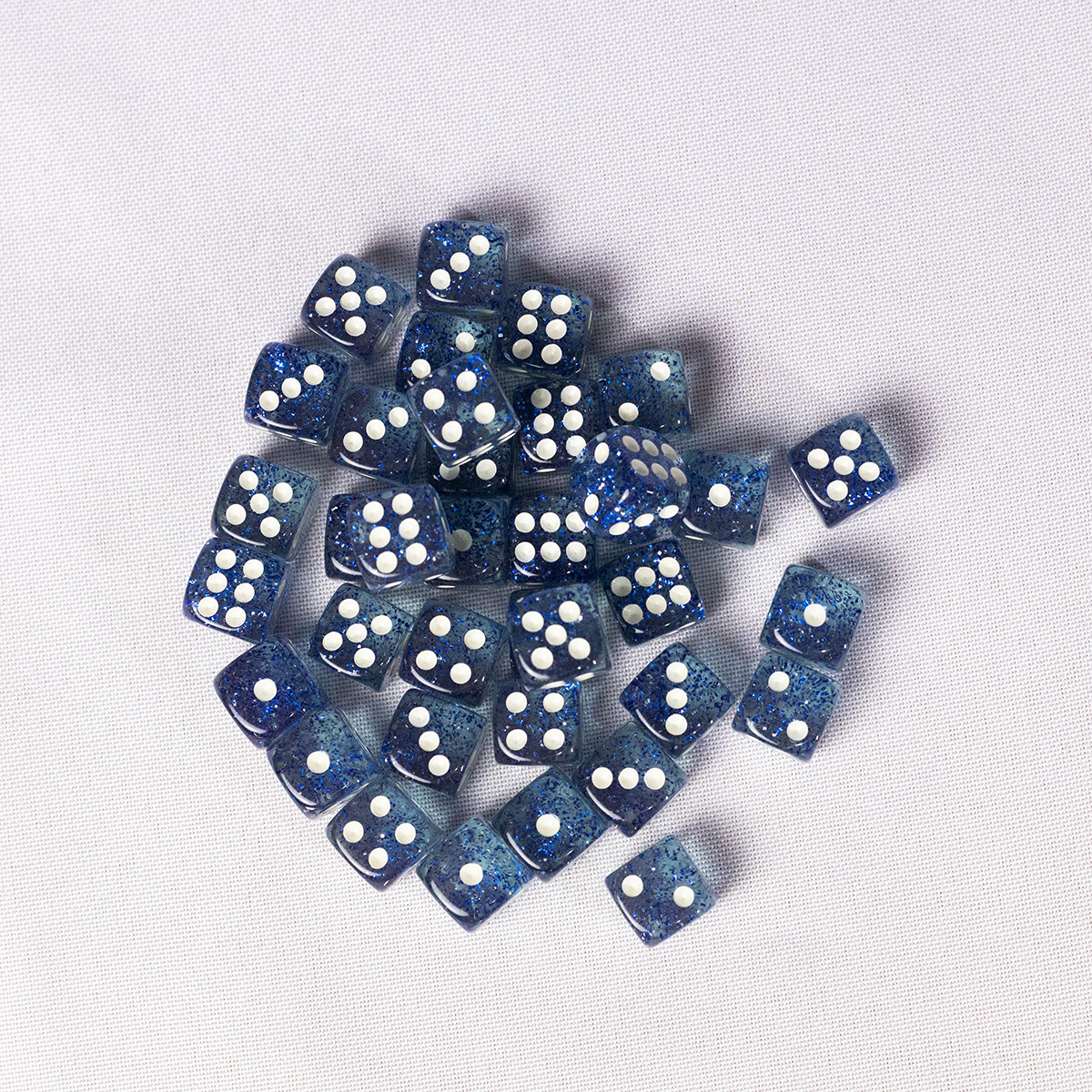 GEM Dice - 36 d6 de 12mm - Glitter - Azul Escuro - Imagem 2