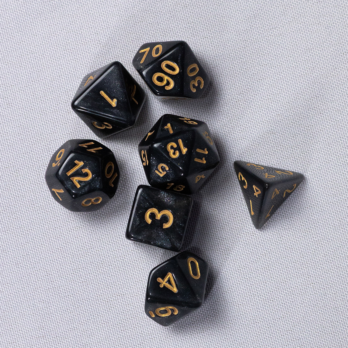 GEM DnD Dice Set - Glitter - Preto - Imagem 3