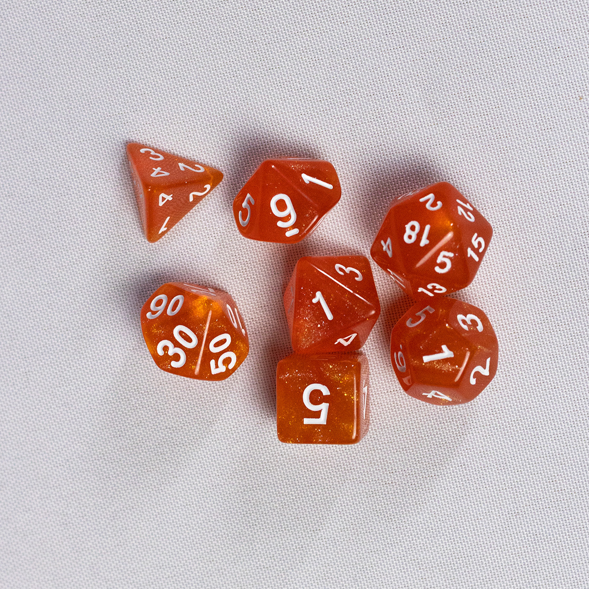 GEM DnD Dice Set - Glitter - Laranja - Imagem 3