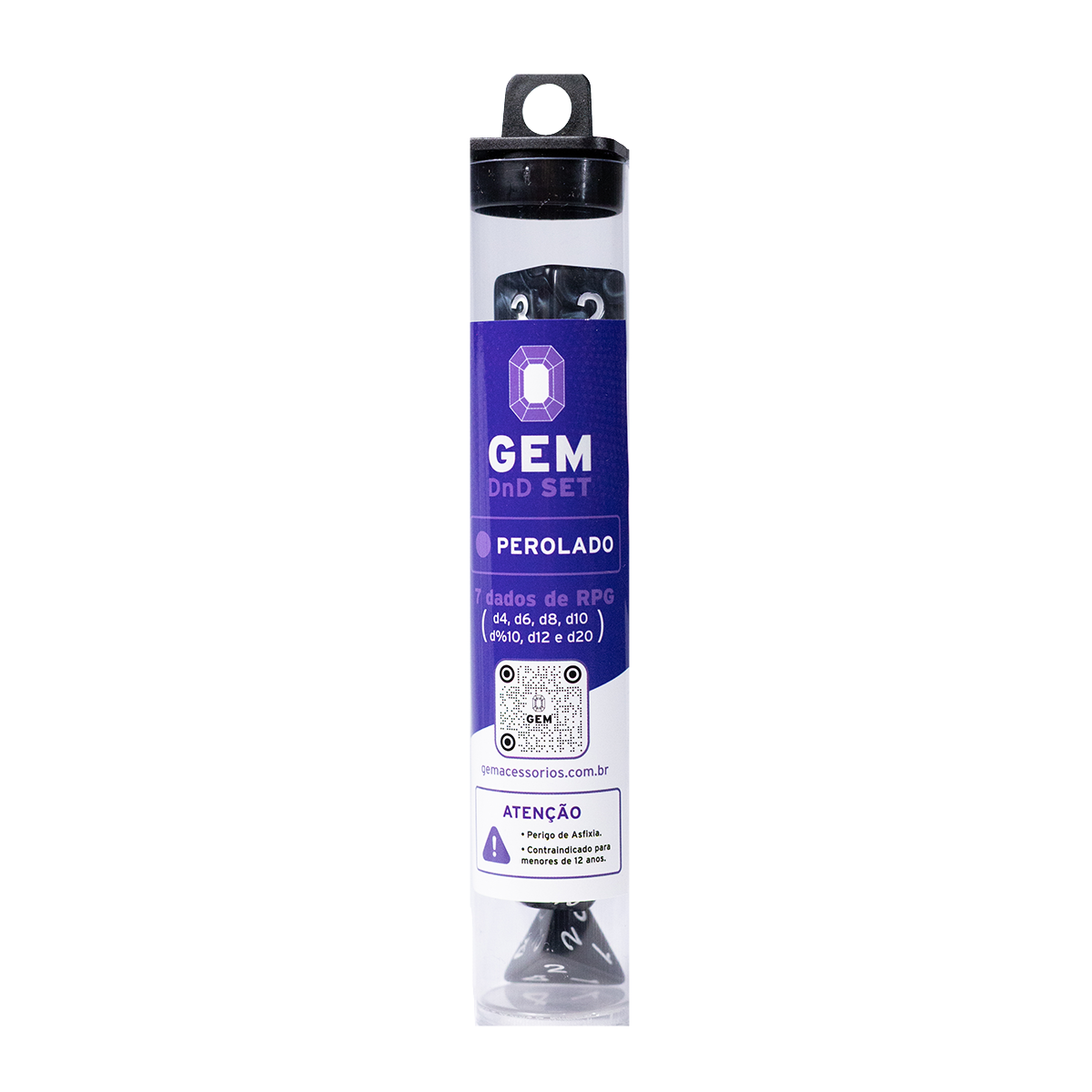 GEM DnD Dice Set - Perolado - Preto