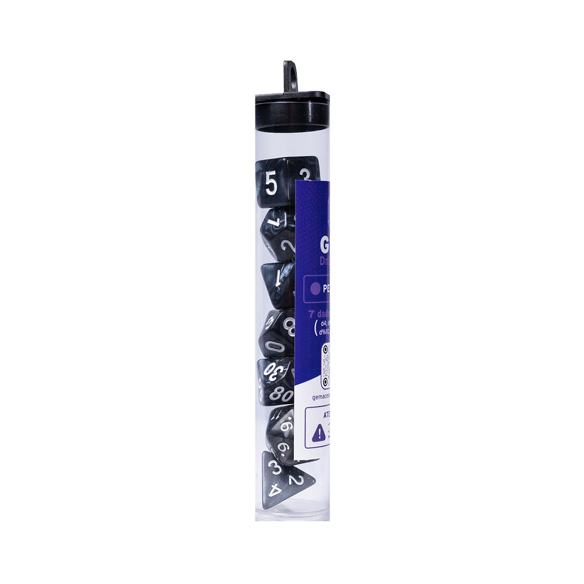 GEM DnD Dice Set - Perolado - Preto - Imagem 2