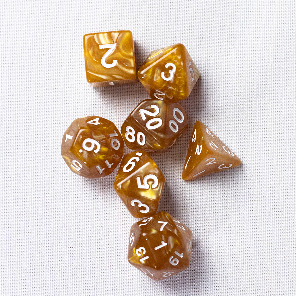 GEM DnD Dice Set - Perolado - Amarelo Escuro - Imagem 3