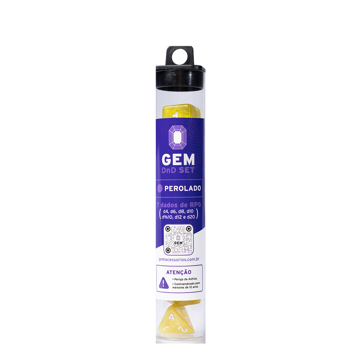 GEM DnD Dice Set - Perolado - Amarelo e Branco
