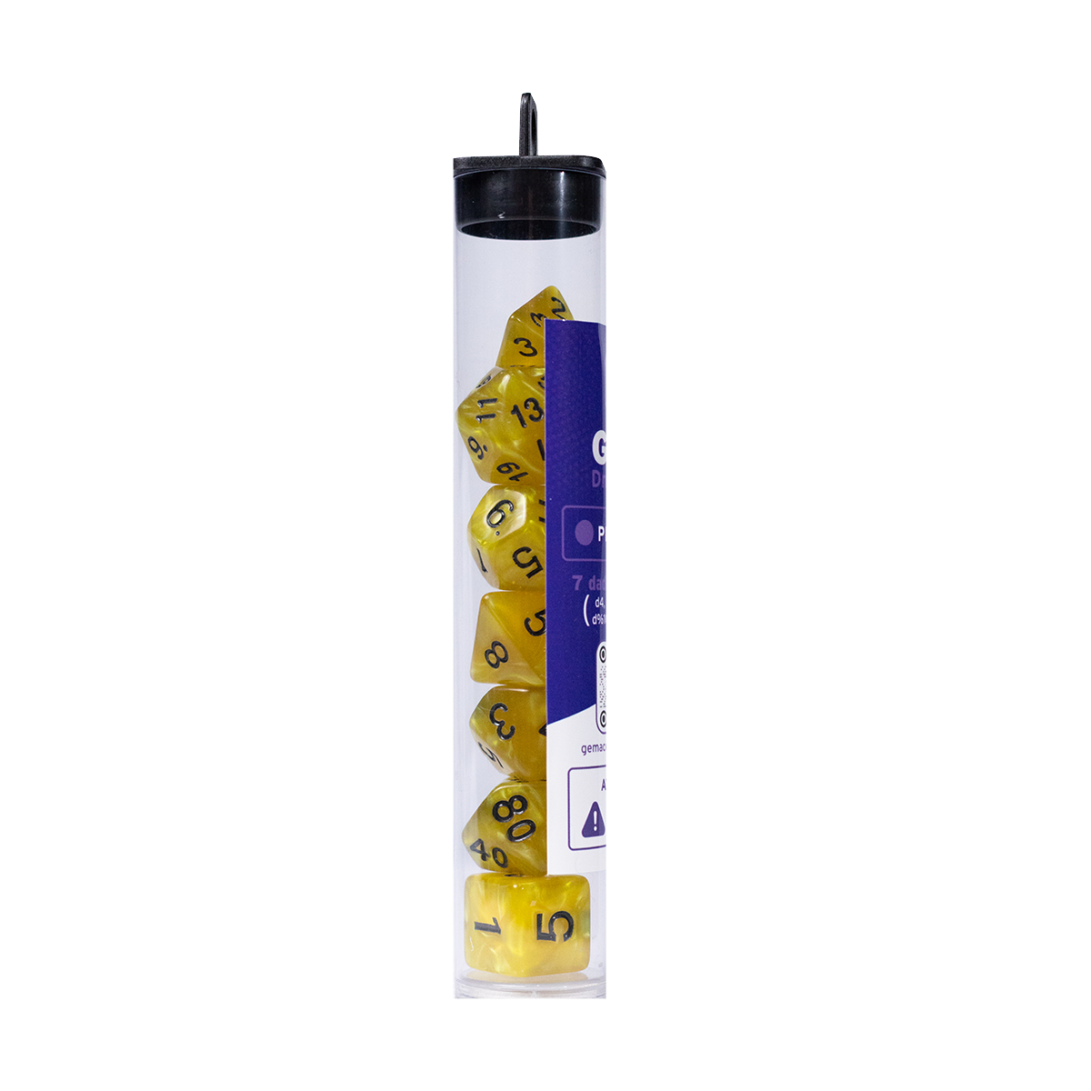 GEM DnD Dice Set - Perolado - Amarelo e Preto - Imagem 2