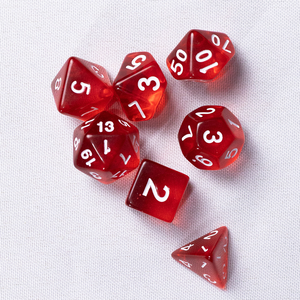 GEM DnD Dice Set - Translúcido - Vermelho - Imagem 3