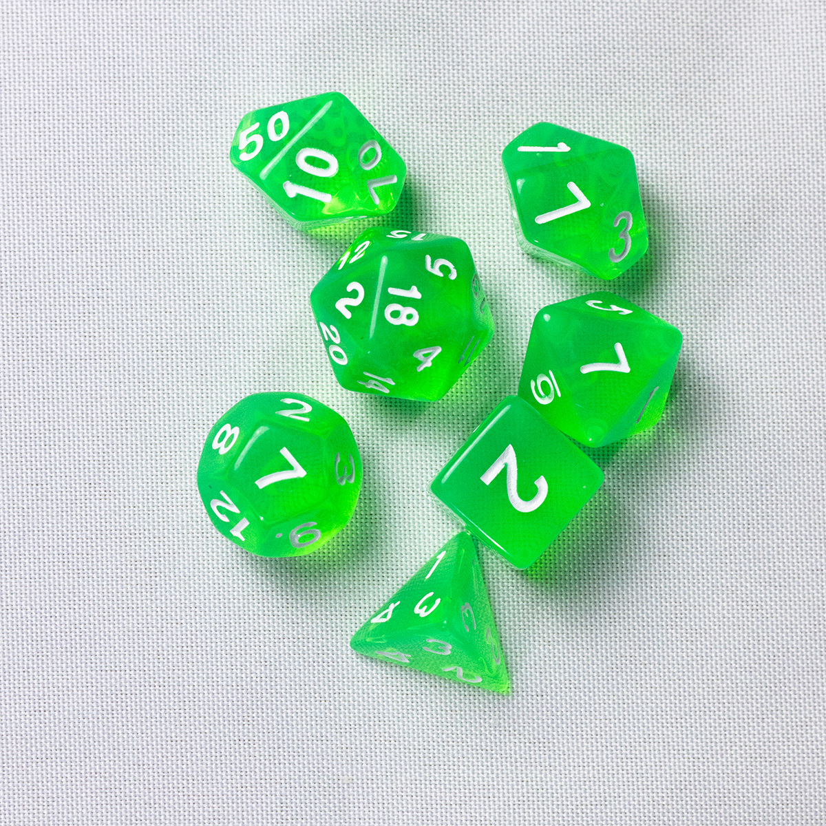 GEM DnD Dice Set - Translúcido - Verde Claro - Imagem 3