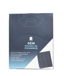 GEM Folha de Fichário (Preta) 18 Bolsos - 100 folhas